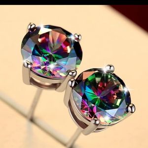 💖NEW FIRE TOPAZ STUD EARRINGS